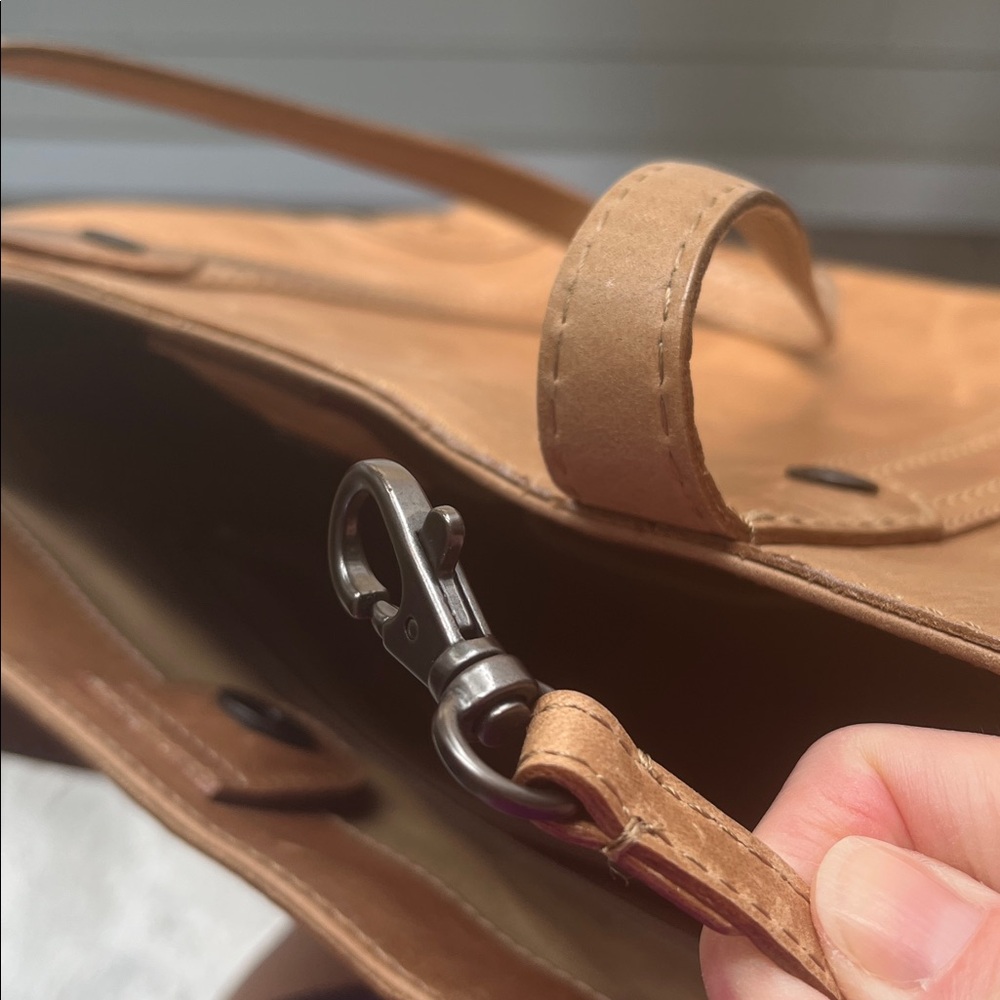 Authentic Frye Tan Leather Tote Bag Great Condition - Picture 12 of 16